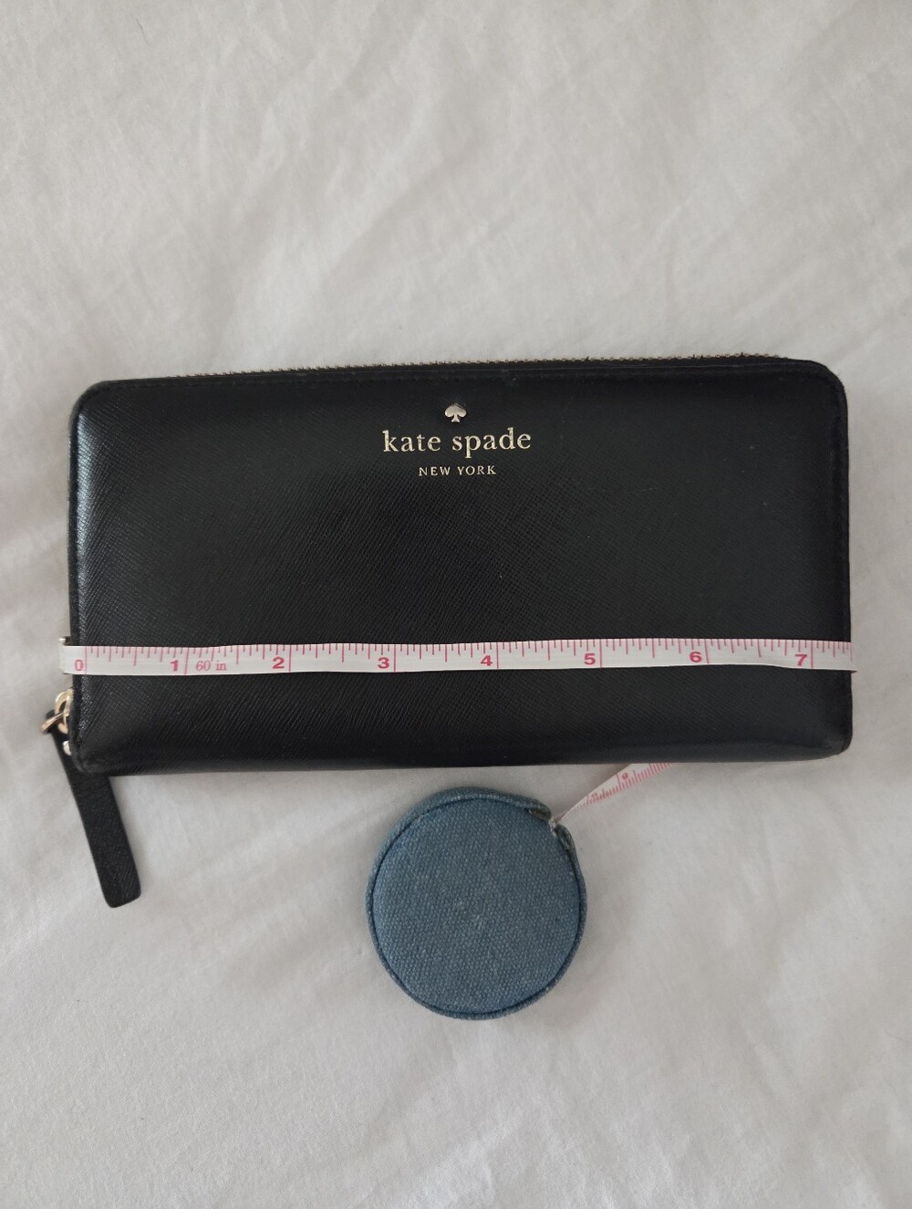 Kate Spade Saffiano Leather Black Zip-Around Leather Wallet